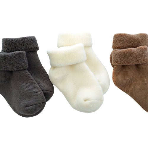 tittimitti® 75% Merino Wool Baby Toddler Terry Socks 3-Pack